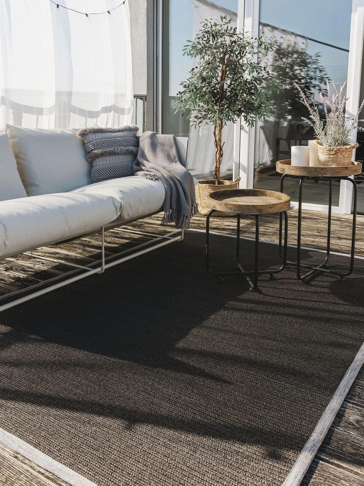 OUTDOORTEPPICH Nandi Schwarz 160x230 cm - Schwarz, Textil (160/230cm) - benuta Nest