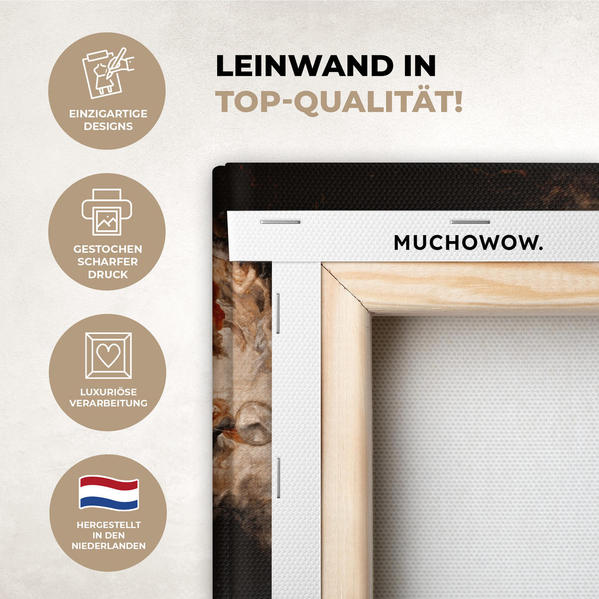 LEINWANDBILD Gold - Lippen - Kunst - Gold - Luxus - Abstrakt Wandbild 40x30 cm - Kupferfarben, Textil (40/30cm) - MuchoWow