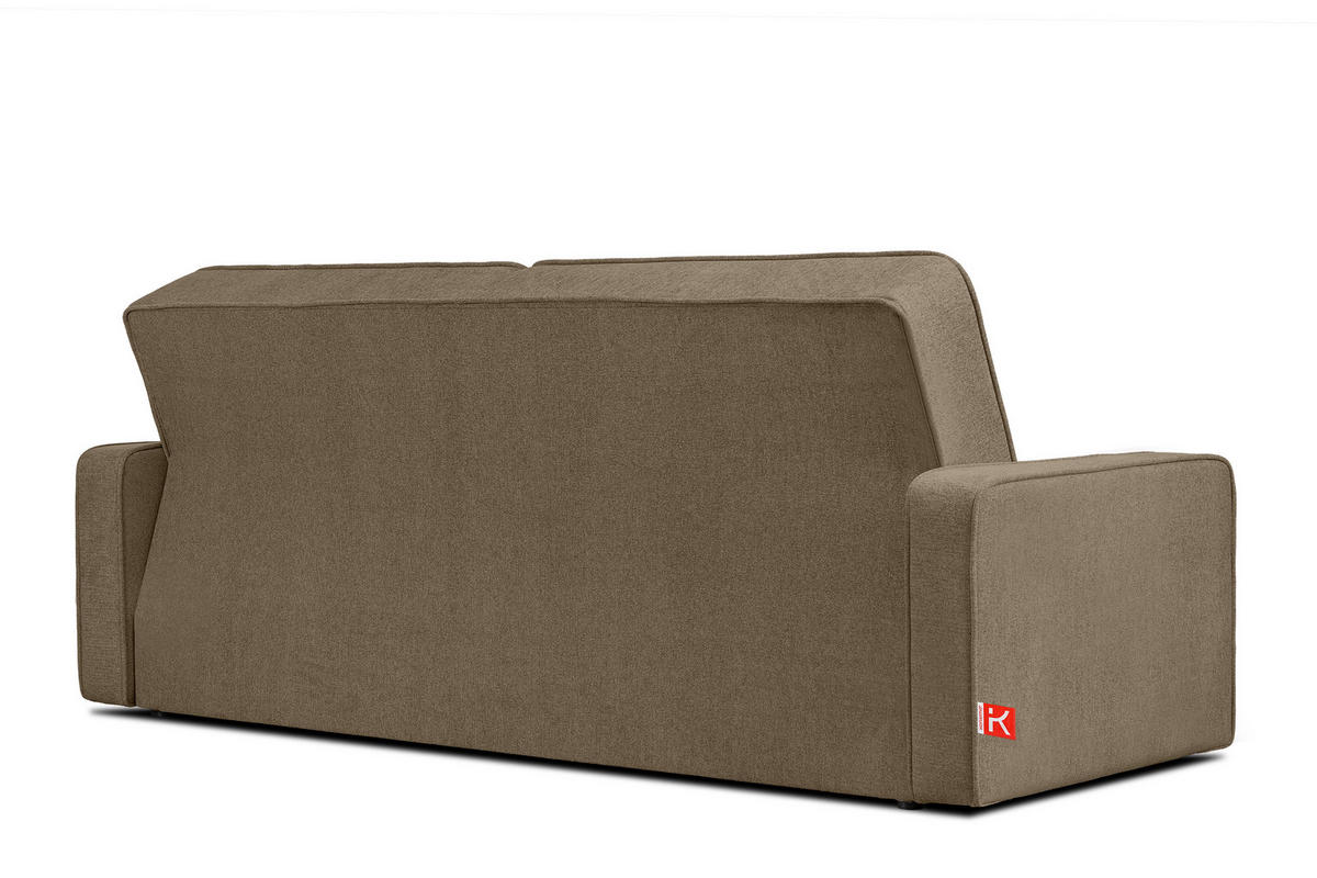 SCHLAFSOFA ORIO 3 Personen, Chenille-Stoff, Braun - Braun, Textil (219/90/90cm) - KONSIMO®