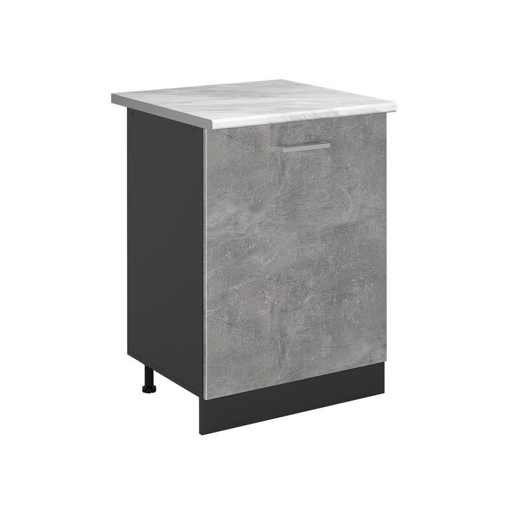 SPODNÍ SKŘÍŇKA KUCHYŇSKÉ LINKY R-Line, Beton/Antracit, 60 cm s 1 dveřmi pracovná doska Mramor - šedá/antracitová, kompozitní dřevo (60/81.6/60cm) - Vicco