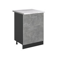 SPODNÍ SKŘÍŇKA KUCHYŇSKÉ LINKY R-Line, Beton/Antracit, 60 cm s 1 dveřmi pracovná doska Mramor - šedá/antracitová, kompozitní dřevo (60/81.6/60cm) - Vicco