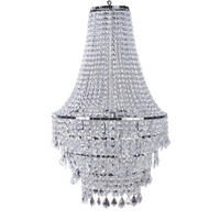 HÄNGELEUCHTE ROYAL XL Kunststoff Transparent 105 cm - Transparent/Silberfarben, Kunststoff/Metall (60/60/105cm) - riess-ambiente