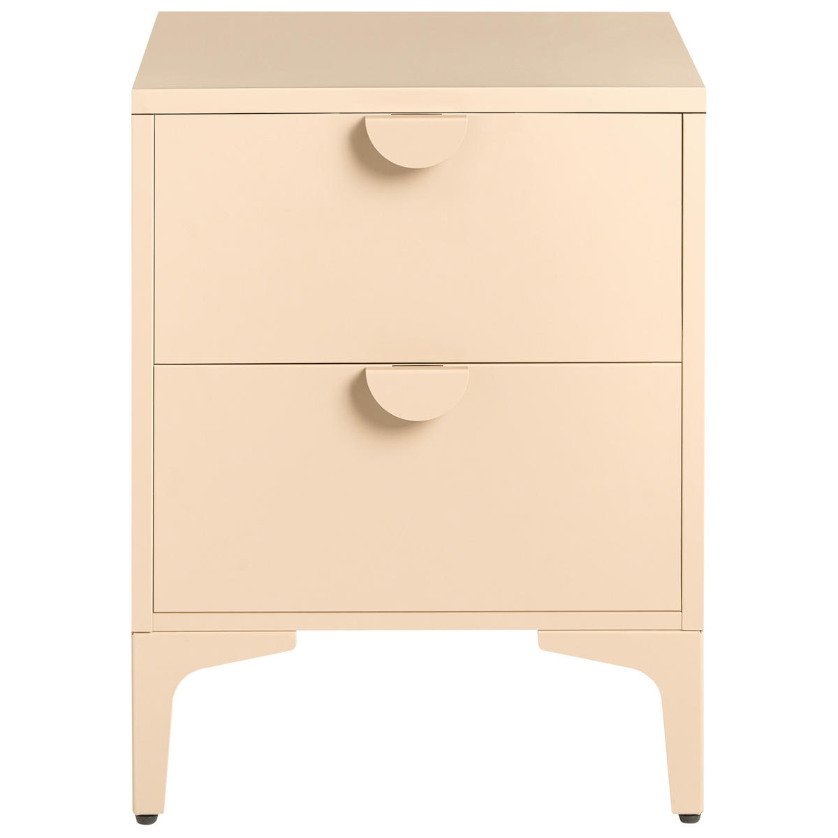NACHTTISCH mit 2 Schubladen Metall Beige Ardura - Beige, Metall (45/60/40cm) - Beliani