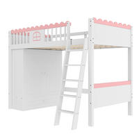 HOCHBETT 90/200 cm DE-04477, mit LED, Kleiderschrank und Schublade in Weiß - Weiß, Holz/Holzwerkstoff (90/200cm) - ComfortXL