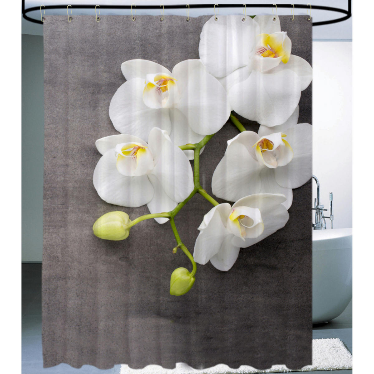 DUSCHVORHANG Pretty 180 x 200 cm - Grau, Textil (180/200cm) - Sanilo