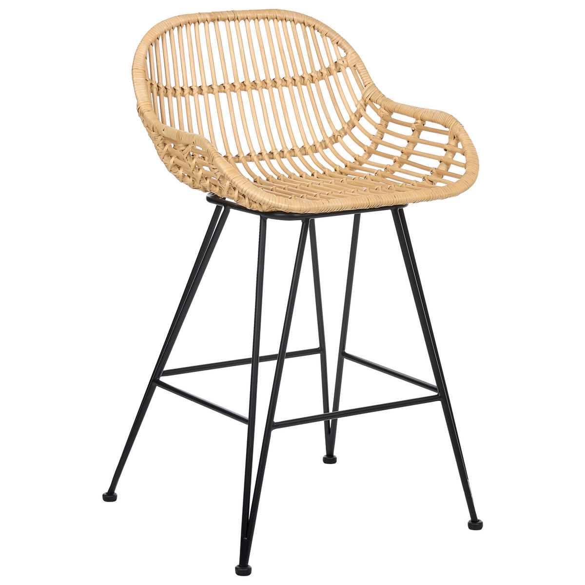 BARSTUHL 2er-Set Rattan Naturfarben Terrell - Naturfarben, Naturmaterialen (54/94/57cm) - Beliani