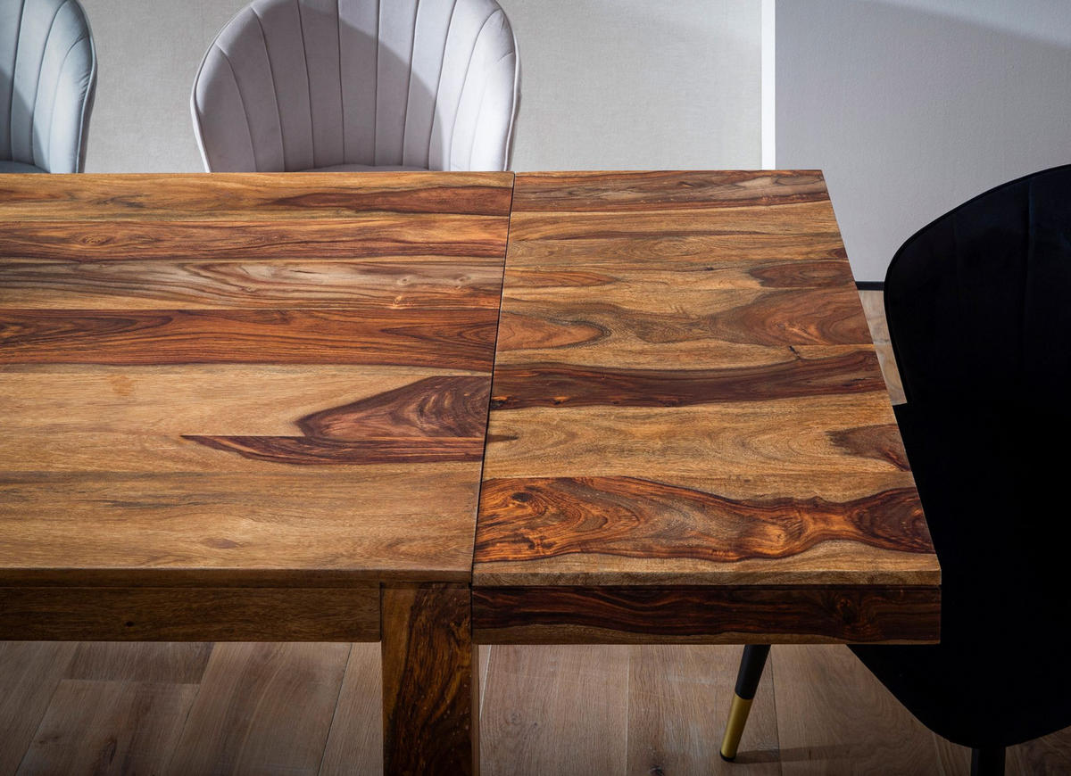 ESSZIMMERTISCH – Massivholz Braun 120–200 cm rechteckig verlängerbar - Sheeshamfarben/Braun, Holz (80/120/76cm) - KADIMA DESIGN