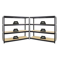 SCHWERLASTREGAL Dino 2er-Set mit 2x 180x180x60 cm Fachlast 500 kg Schwarz - Schwarz, Metall (360/180/60cm) - PROREGAL