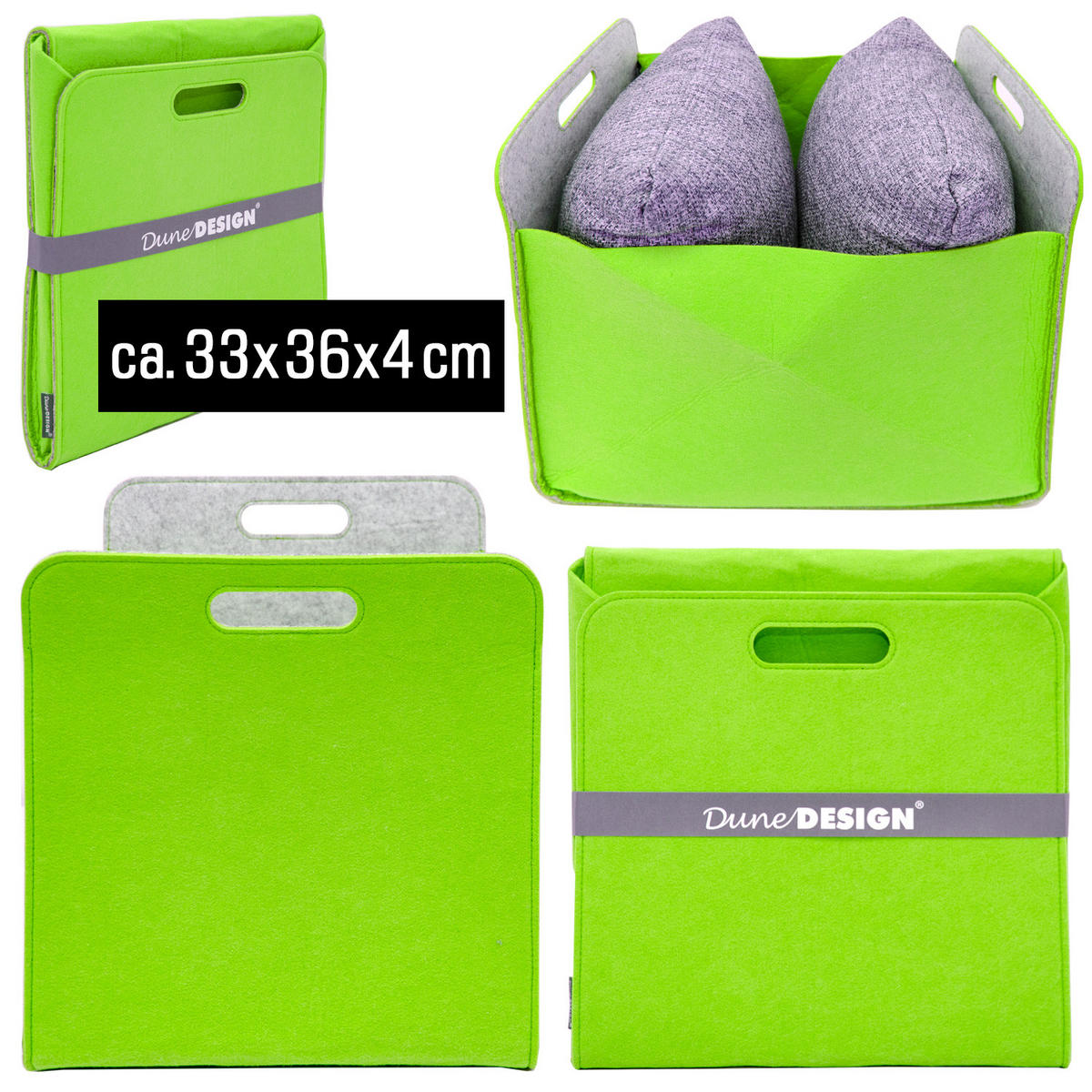 AUFBEWAHRUNGBOX 4er Set 33/38, grün - Grün, Kunststoff (33/33/38cm) - Dunedesign