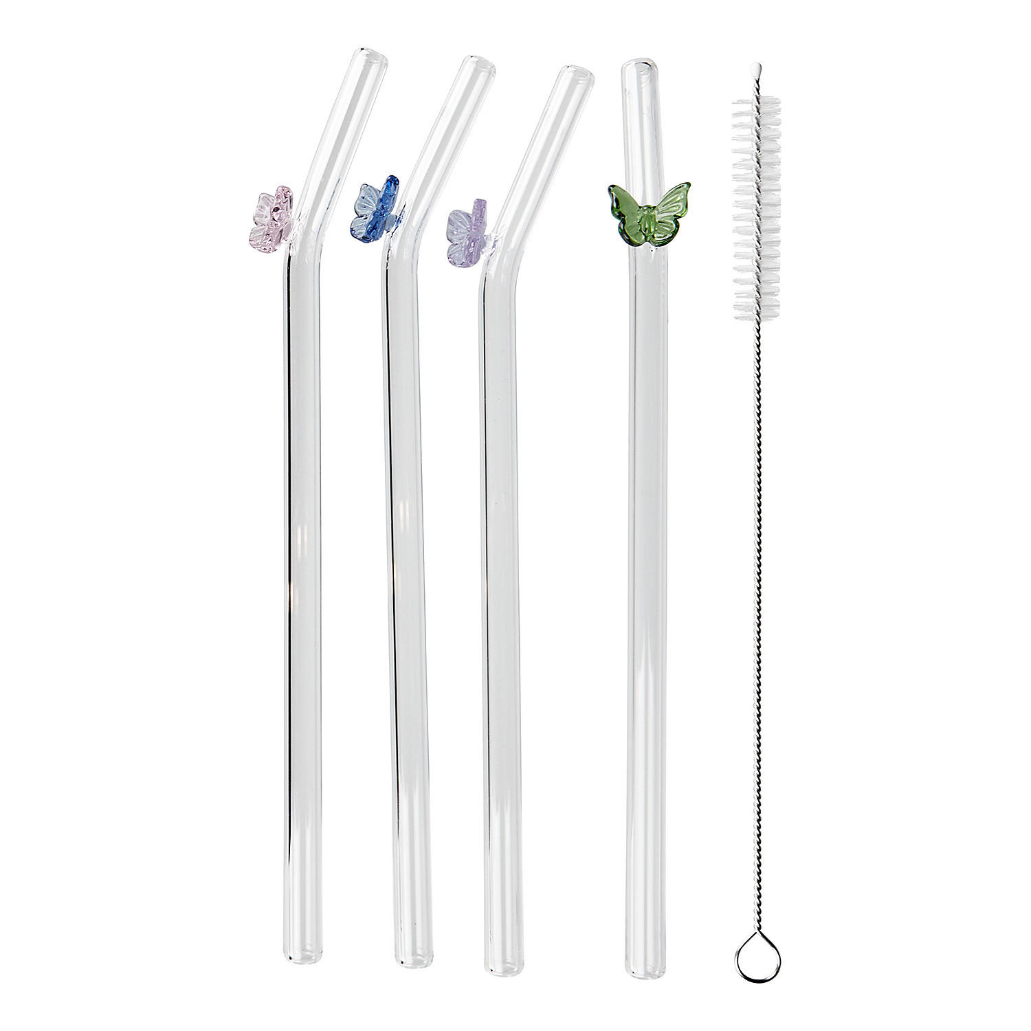 TRINKHALM-SET (4-tlg.) Long Drink - Transparent, Glas (0.8/20cm) - Butlers