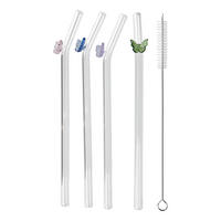 TRINKHALM-SET (4-tlg.) Long Drink - Transparent, Glas (0.8/20cm) - Butlers