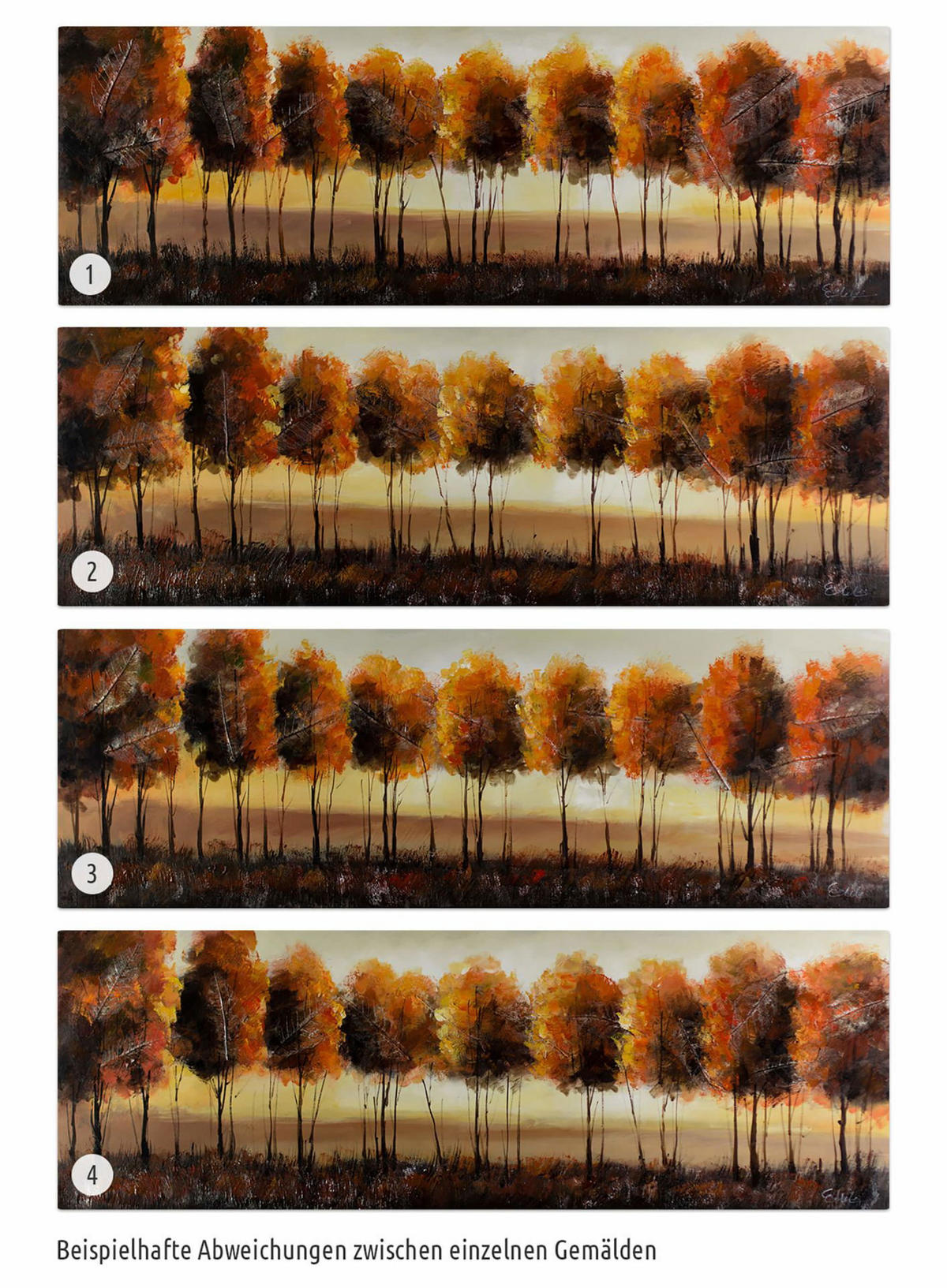 ÖLGEMÄLDE 150/50 cm - Schwarz/Orange, Holz/Textil (2/50cm) - KUNSTLOFT