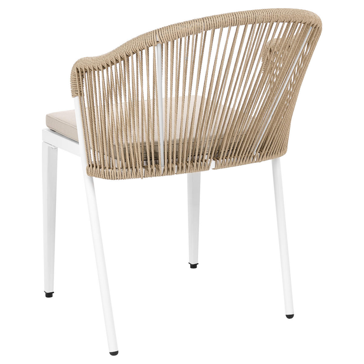 STUHL 2er-Set und Sitzkissen Metall Beige Paranea - Beige/Weiß, Metall (46/80/47cm) - Beliani