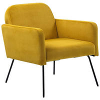 SESSEL Samtstoff Gelb Narken - Gelb, Textil/Metall (72/77/76cm) - Beliani