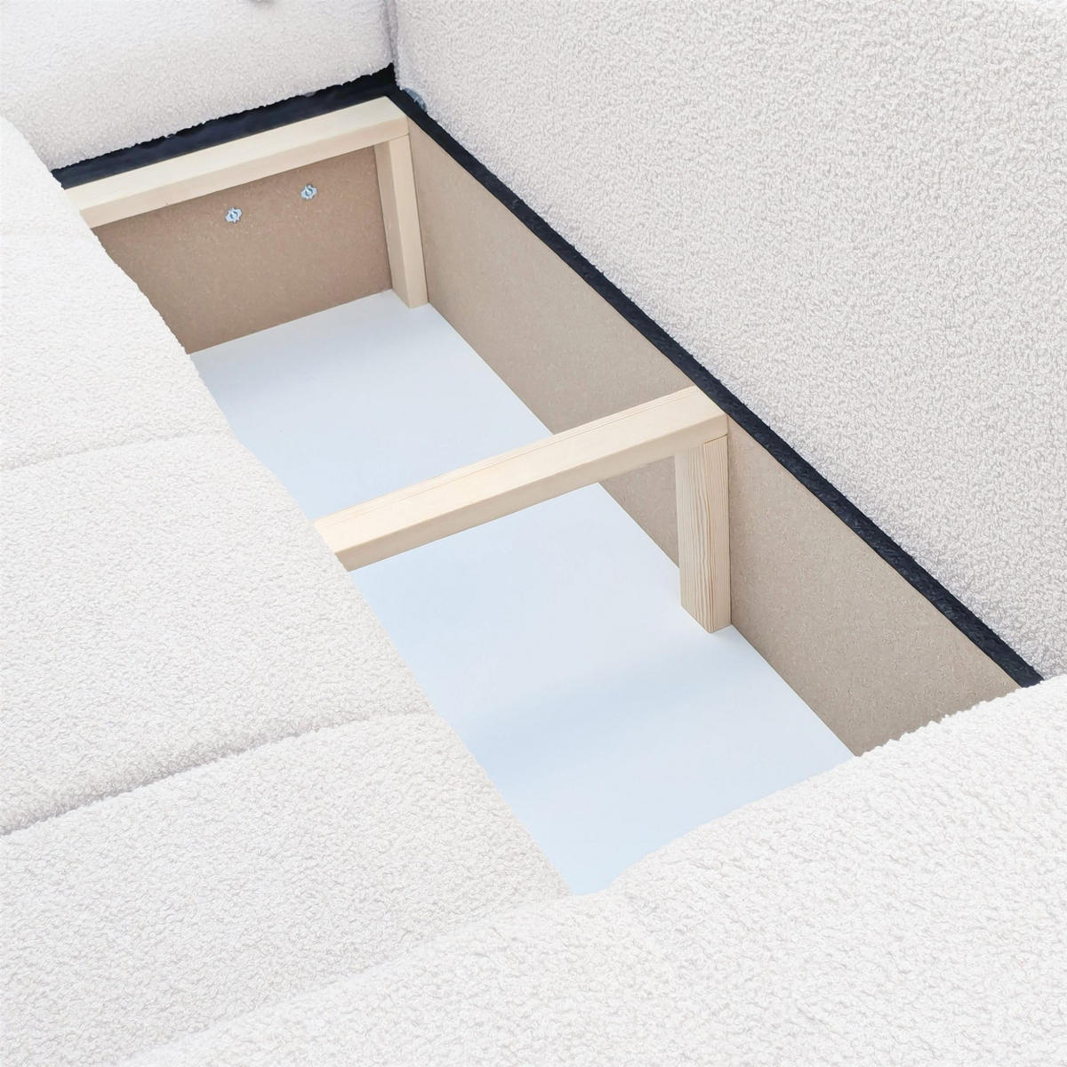 ECKSOFA Anabel Max Mit Schlaffunktion - Weiß, Holzwerkstoff/Textil (278/145cm) - Fun Möbel