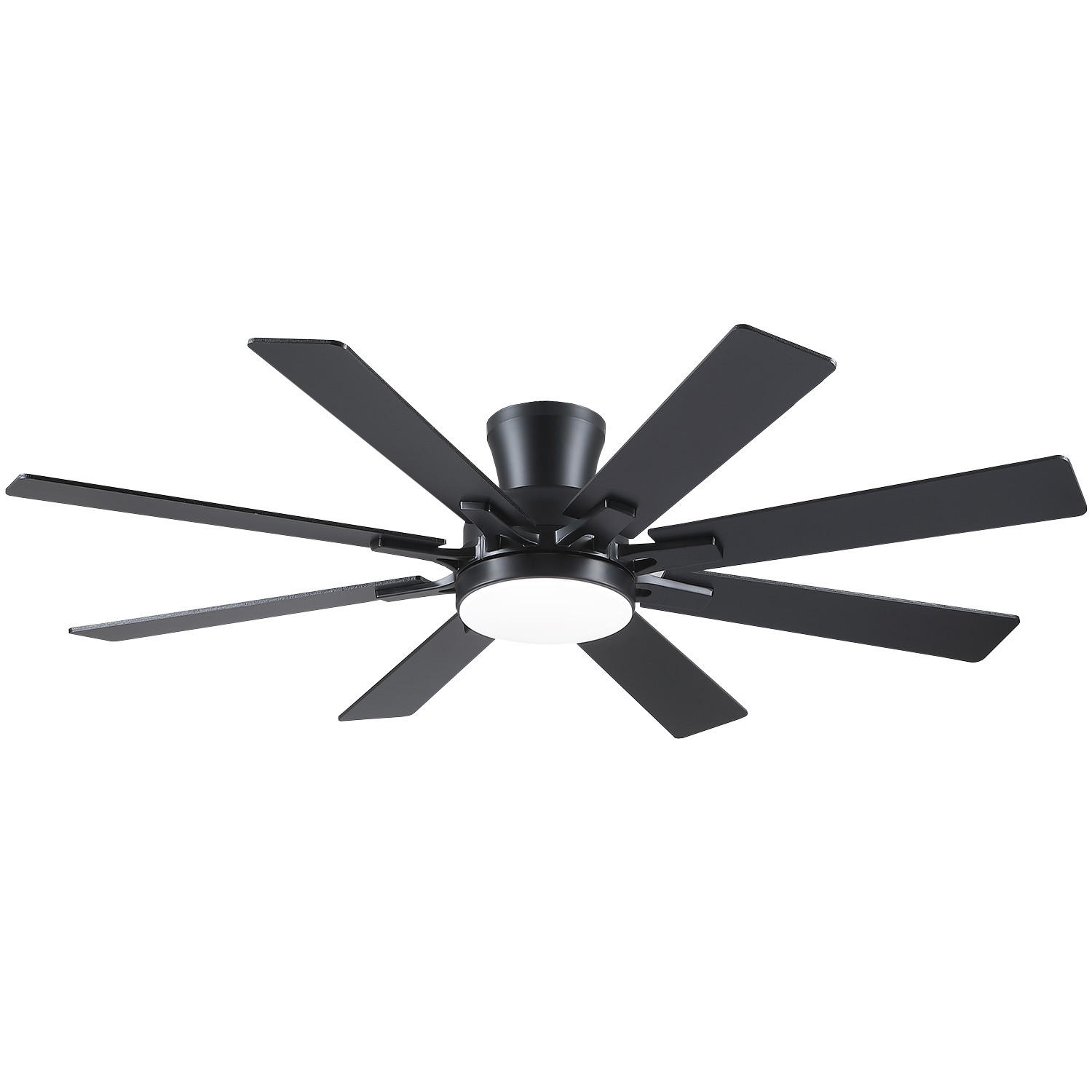 DECKENVENTILATOR Schwarz 132 cm mit 8 Flügeln LED und leisem DC-Motor - Schwarz, Metall (132/132/27cm) - Surtime