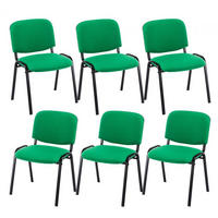 BESUCHERSTUHL 6er Set Stoff grün - Schwarz/Grün, Textil/Metall (53/83/53cm) - CLP