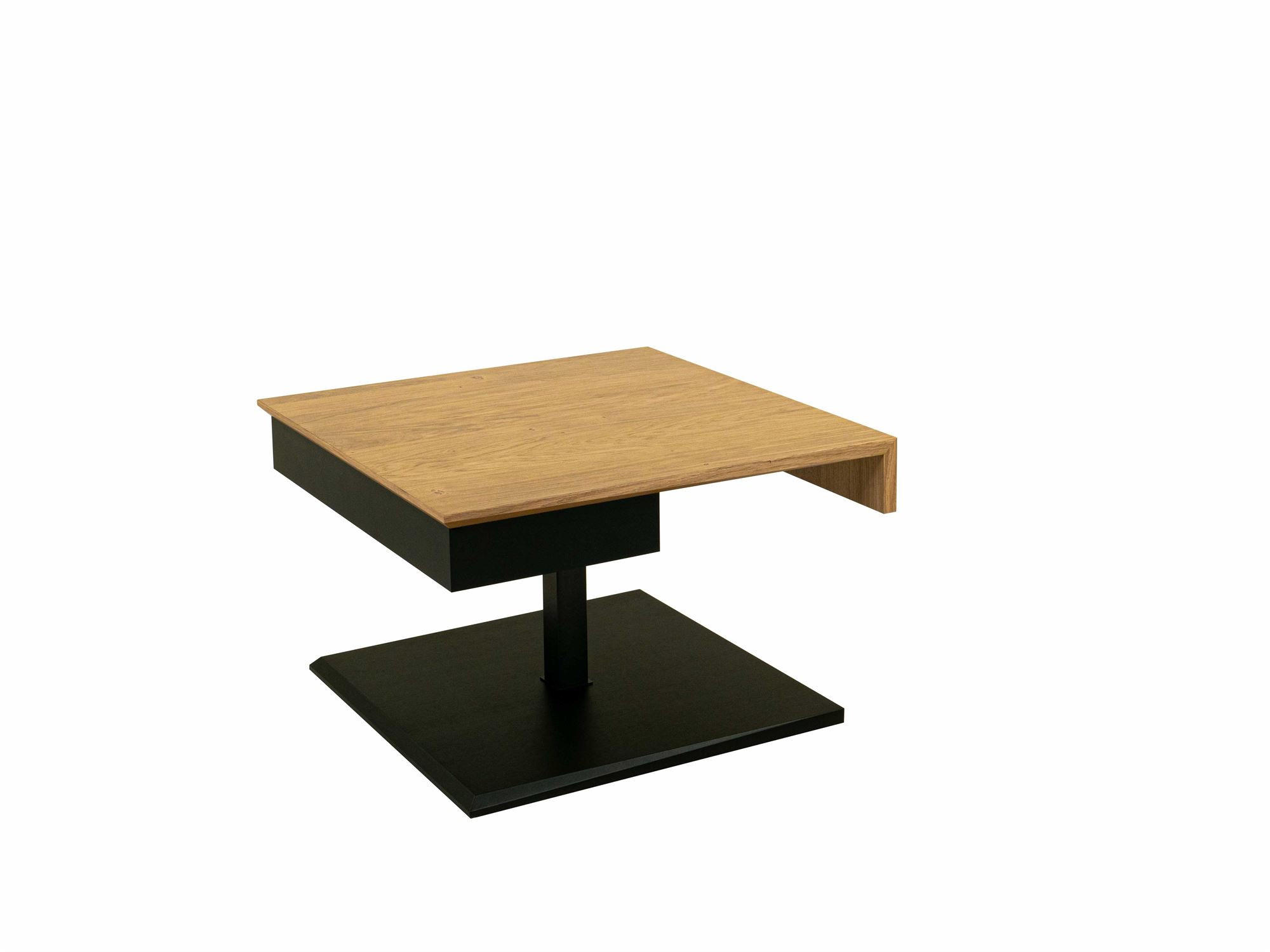 58aufmkessel Couchtisch Wildeiche, Schwarz 70x70x70 cm