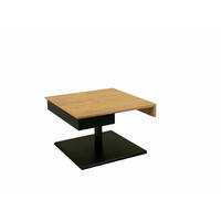 COUCHTISCH höhenverstellbar Codi 70x47x70 Furnier Schwarz/Wildeiche - Wildeiche/Schwarz, Glas (70/70/70cm) - 58aufmkessel