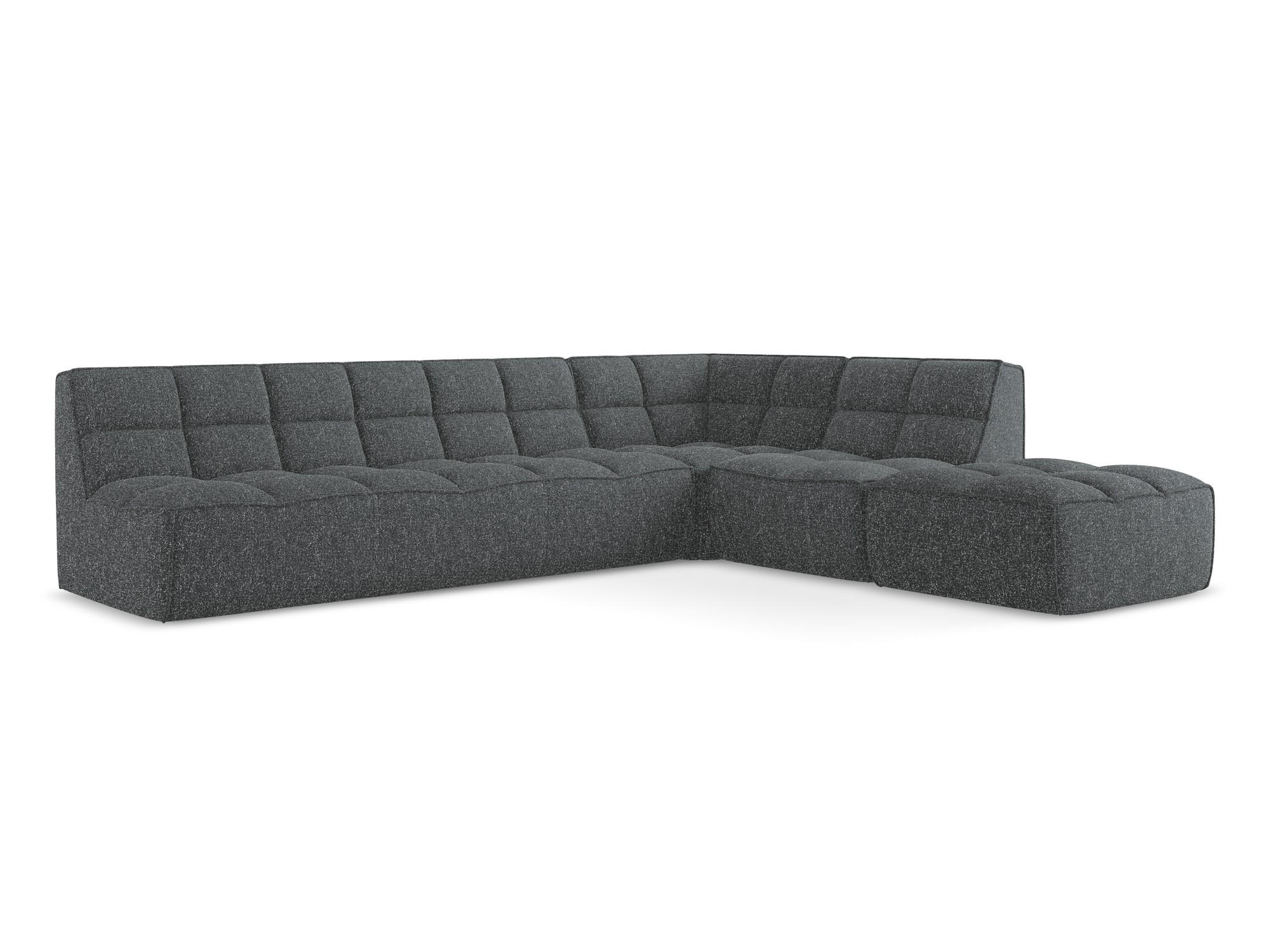 ECKSOFA Beidseitig Strukturstoff Stoff Grau - Schwarz/Graphitfarben, Kunststoff/Textil (308/258cm) - Makamii