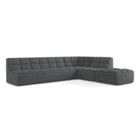ECKSOFA Beidseitig Strukturstoff Stoff Grau - Schwarz/Graphitfarben, Kunststoff/Textil (308/258cm) - Makamii
