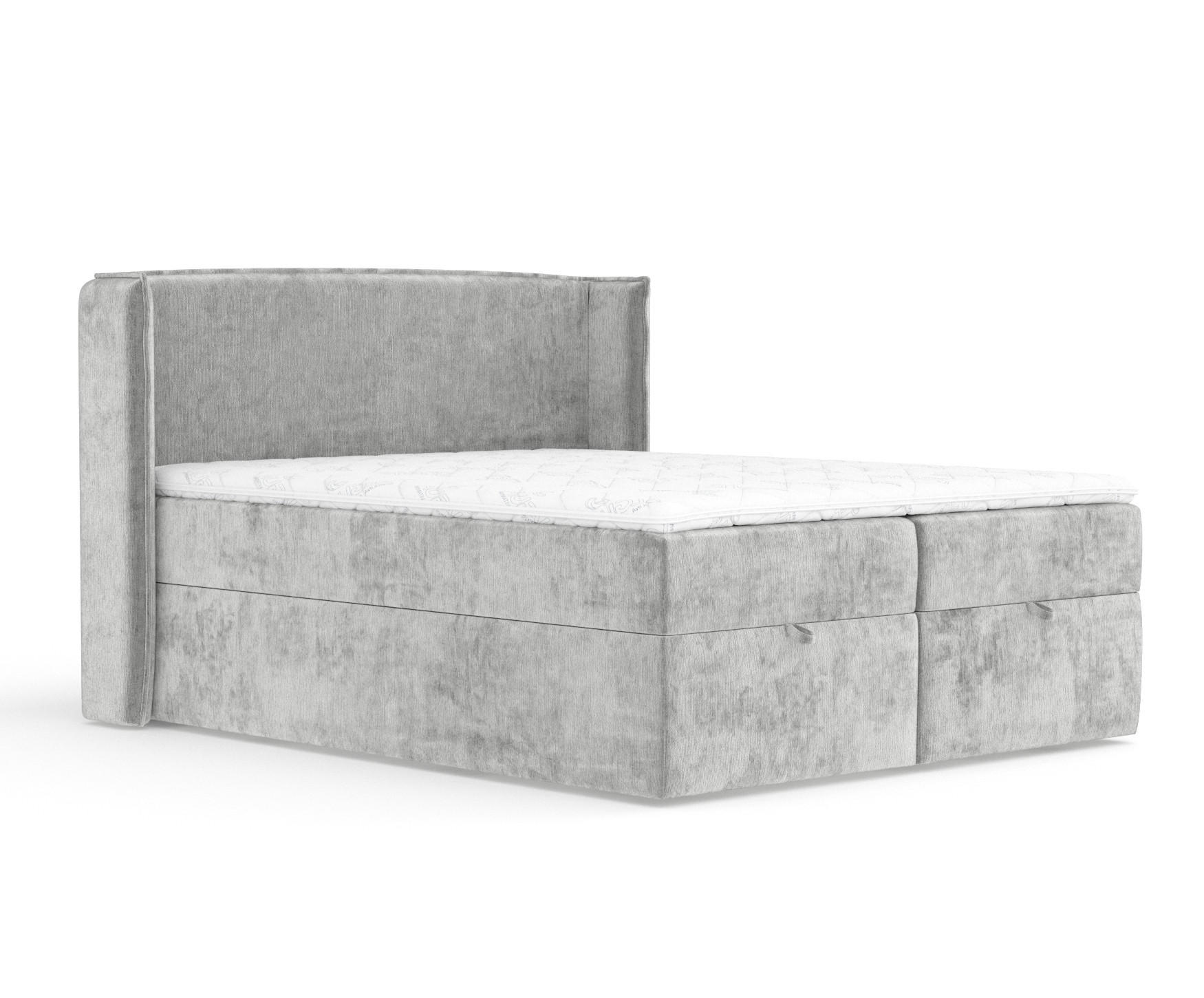 BOXBETT Passion Hellgrau 180/200 cm mit Matratze und Topper - Schwarz/Grau, Holz/Holzwerkstoff (180/200cm) - Maison de Reve