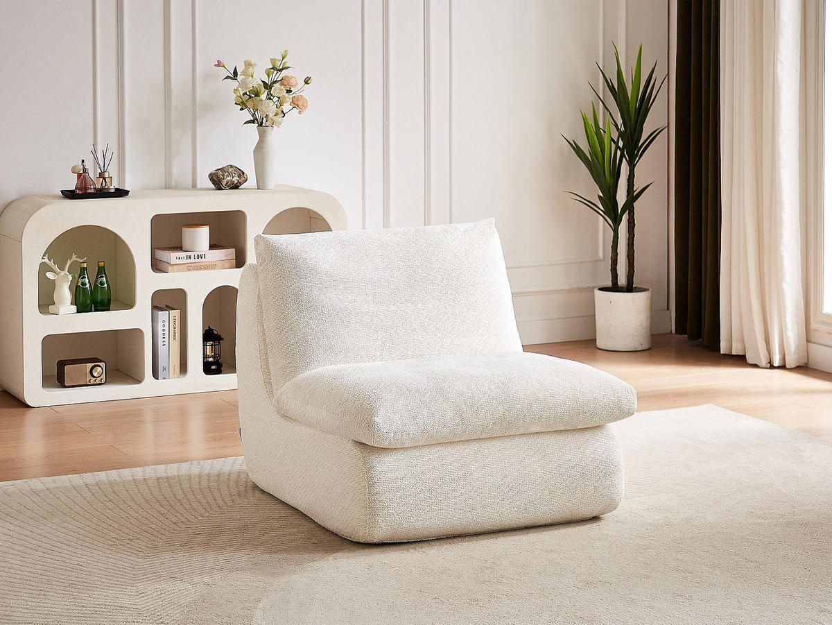 SESSEL mit gerader Rückenlehne - 1 Person - Stoff - Weiß - - Weiß, Textil (84/78/104cm) - Vente-Unique