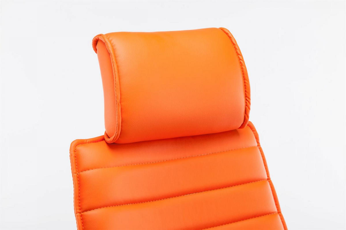 CHEFSESSEL Lederlook orange - Chromfarben/Orange, Textil/Metall (60/117/67cm) - CLP