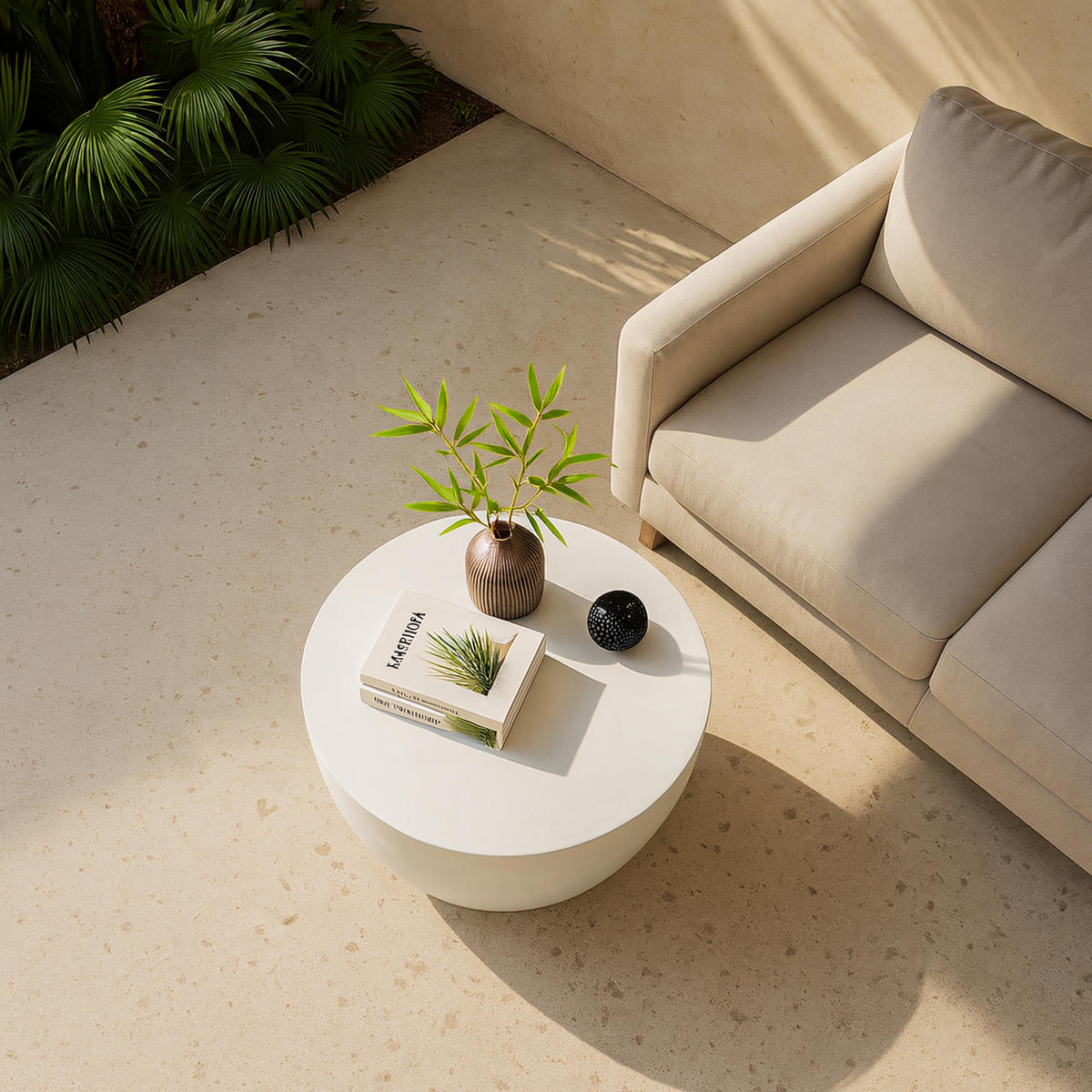 COUCHTISCH Rund Weiß 64 x 64 x 38 cm - Weiß, Metall (64/64/38.5cm) - Nordlys