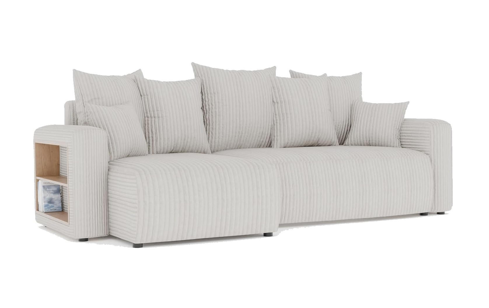 ECKSOFA SOLARIS L - Blau/Creme, Holzwerkstoff (238/142cm) - Meblini