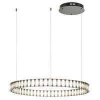 LED-HÄNGELAMPE Atom Ring Schwarzchrom Ø 60cm - Schwarz, Metall (60/60/5cm) - s.luce
