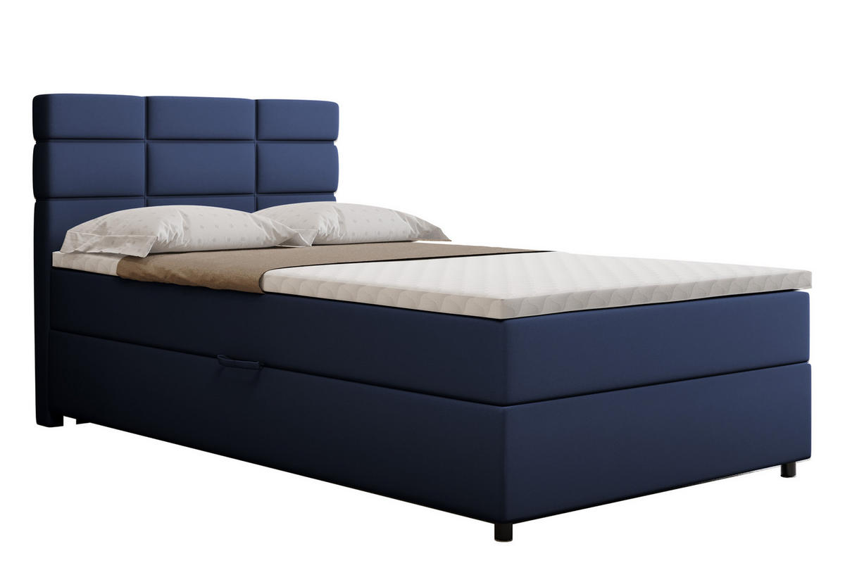 BOXBETT Reve 120 x 200 cm mit Bettkasten und Lattenrost ohne matratze - dunkelblau - Dunkelblau, Holz (120/200cm) - Homesy