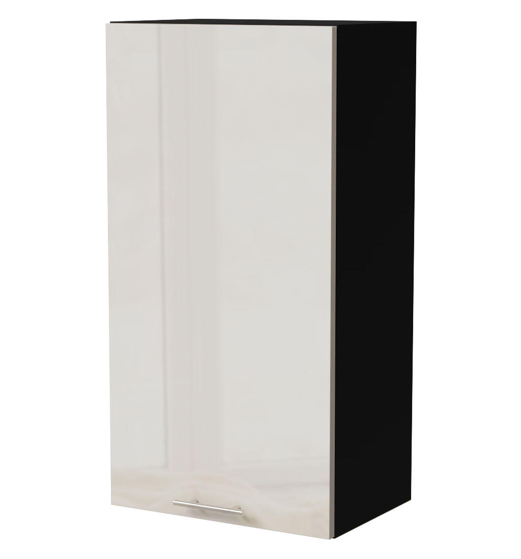 Feldmann-Wohnen Hängeschrank Creme, Schwarz 50x96x32.5 cm