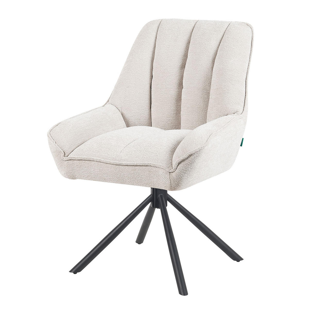 DREHSTUHL Mika-Mira - Creme/Schwarz, Textil/Metall (60/88/68cm) - DUBI Möbel
