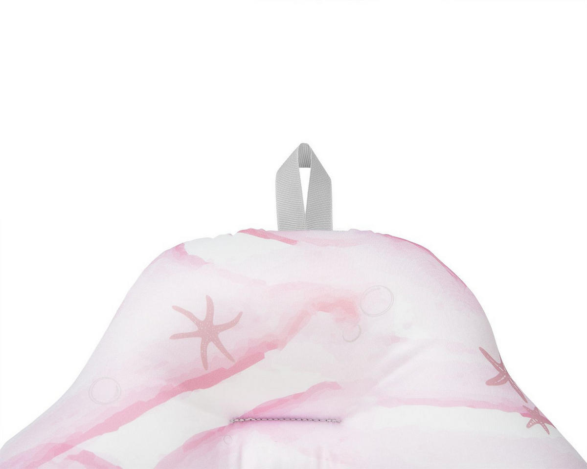 BADEKISSEN Nubo rosa weiß Wannenauflage Badehilfe Kunststoff-Clips ab Geburt - Pink, Kunststoff (34/49cm) - Kikka boo