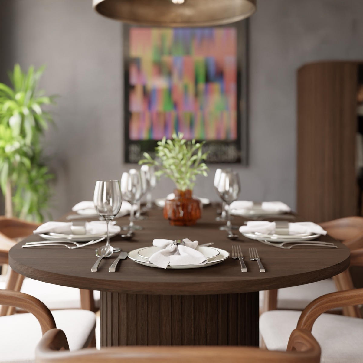 ESSTISCH Olivia ausziehbar 100–188 x 100 x 75 cm mit abgerundeter Tischplatte und Lamellenfuß, dunkelbraun - Dunkelbraun, Metall (100/100/75cm) - Margaret Hadas24