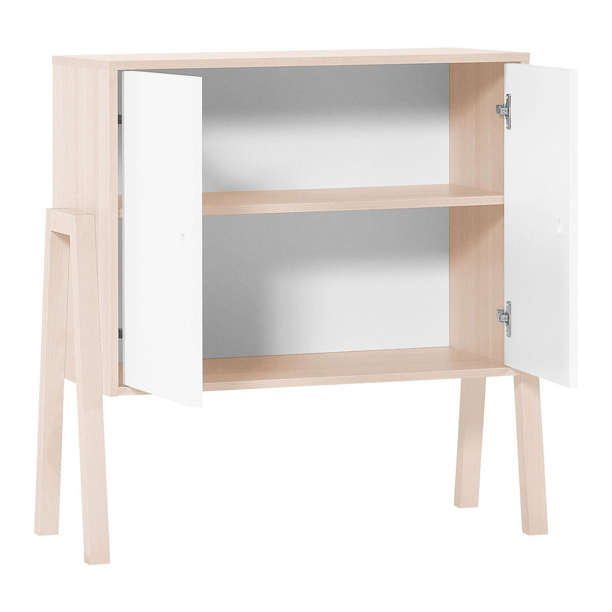 KOMMODE 2 Türen 1 Innenregal - SPOT - 87,5/40/90 cm - Braun, Holzwerkstoff (40/90/87.5cm) - Calicosy