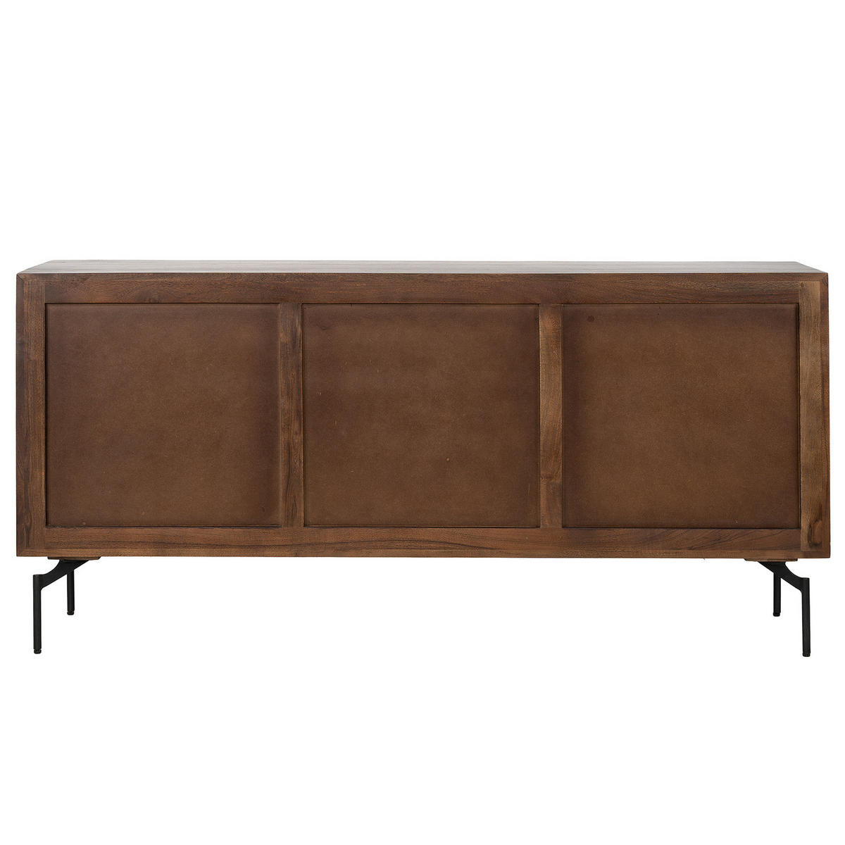 MASSIVES SIDEBOARD - Akazie Dunkel - Schwarz/Braun, Holz/Metall (160/76/40cm) - home24