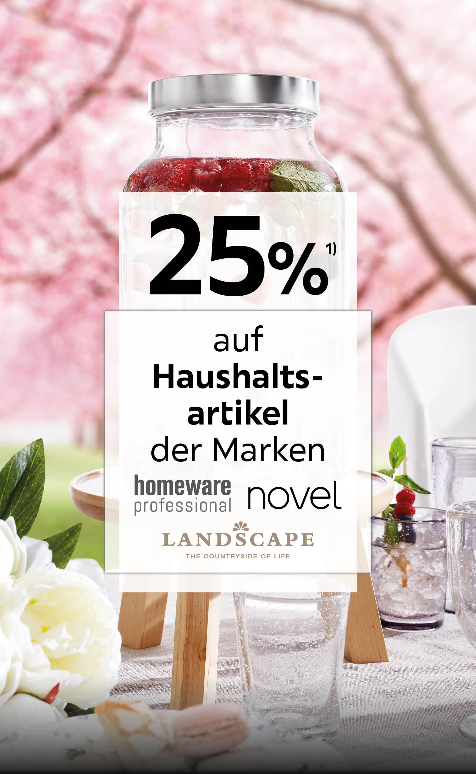 25% auf Haushaltsartikel der Marken Homeware Professional, Novel & Landscape