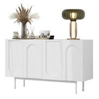 SIDEBOARD mit 4 Türen in Weiß – modernes Design mit verstellbaren Einlegeböden - Weiß, Holzwerkstoff (140/80/42cm) - BEAOK