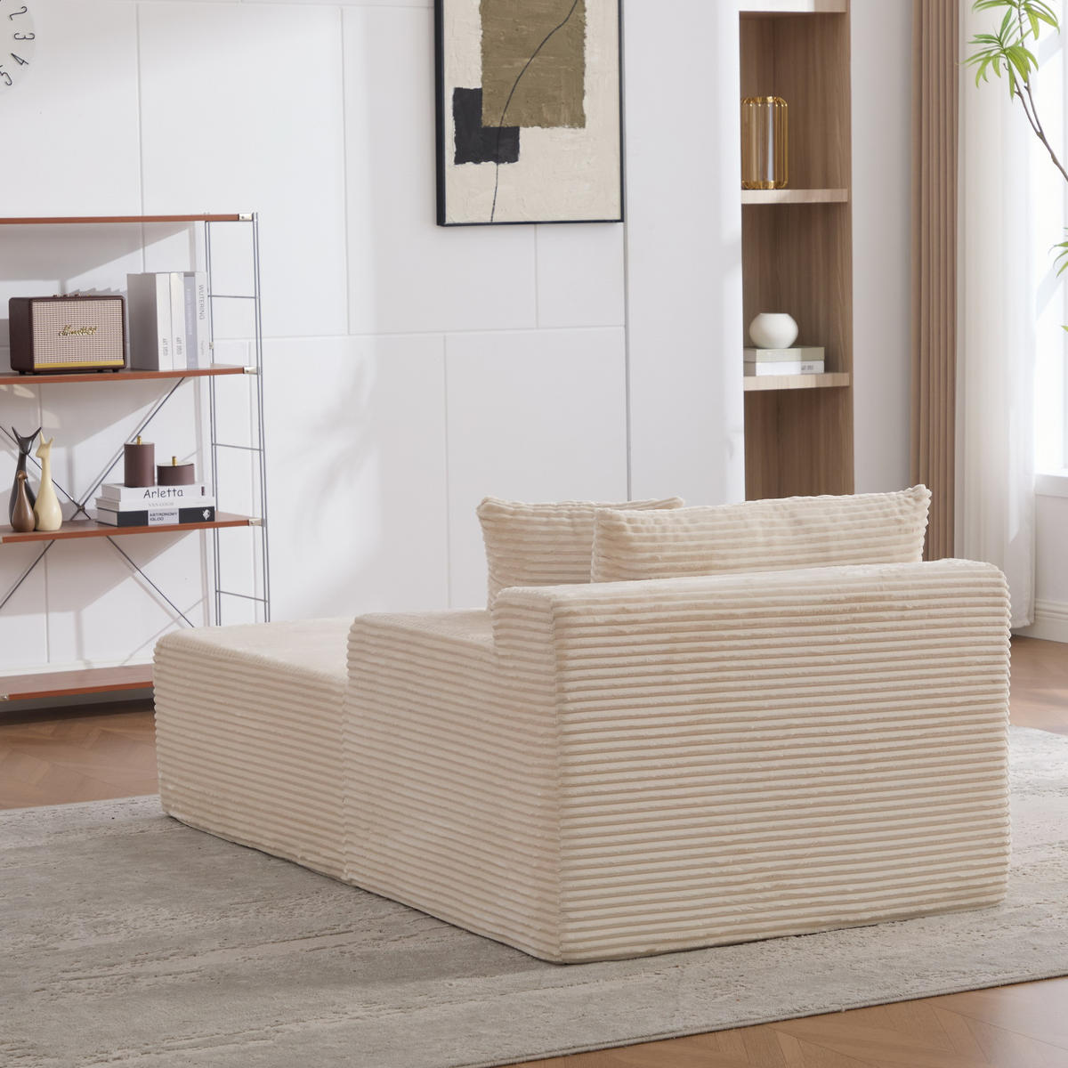 SOFAELEMENT 174/100/74.5 cm Beige mit rutschfestem Boden - Beige, Textil (100/74.5/174cm) - Oxeza