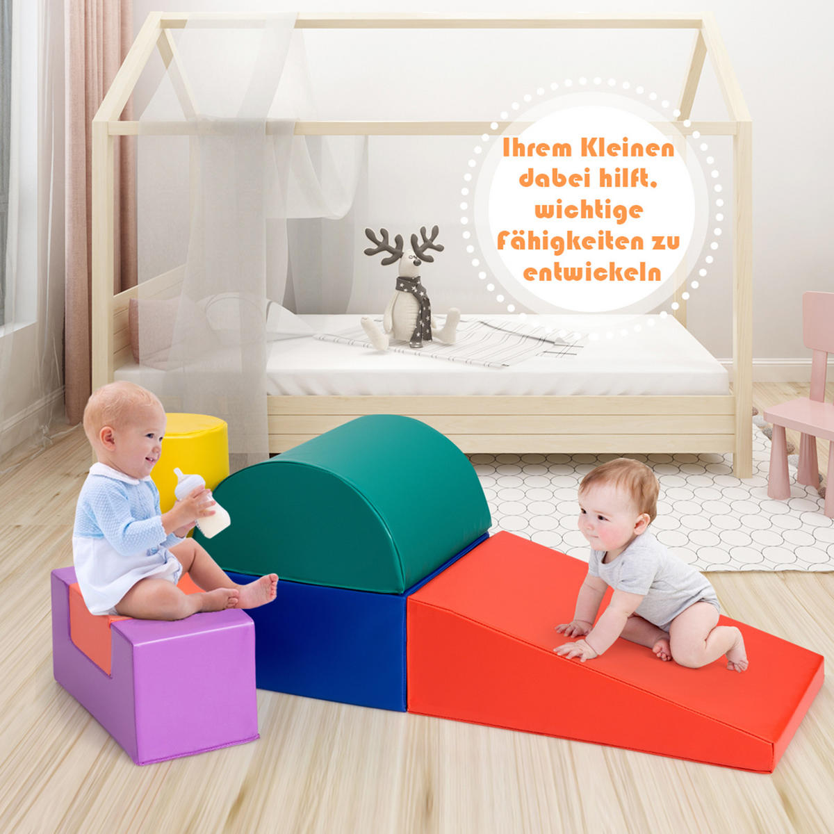 SCHAUMSTOFFBLOCK Farbig (5-teilig) - Multicolor, Kunststoff (40/20/40cm) - COSTWAY