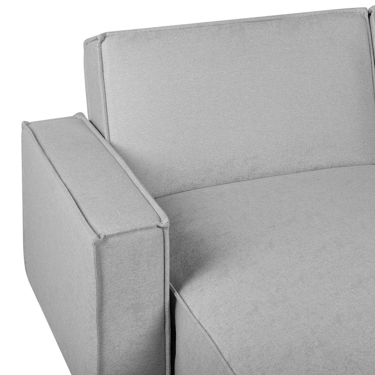 ECKSOFA Polsterbezug Hellgrau linksseitig Romedal - Hellgrau, Textil (290/173cm) - Beliani
