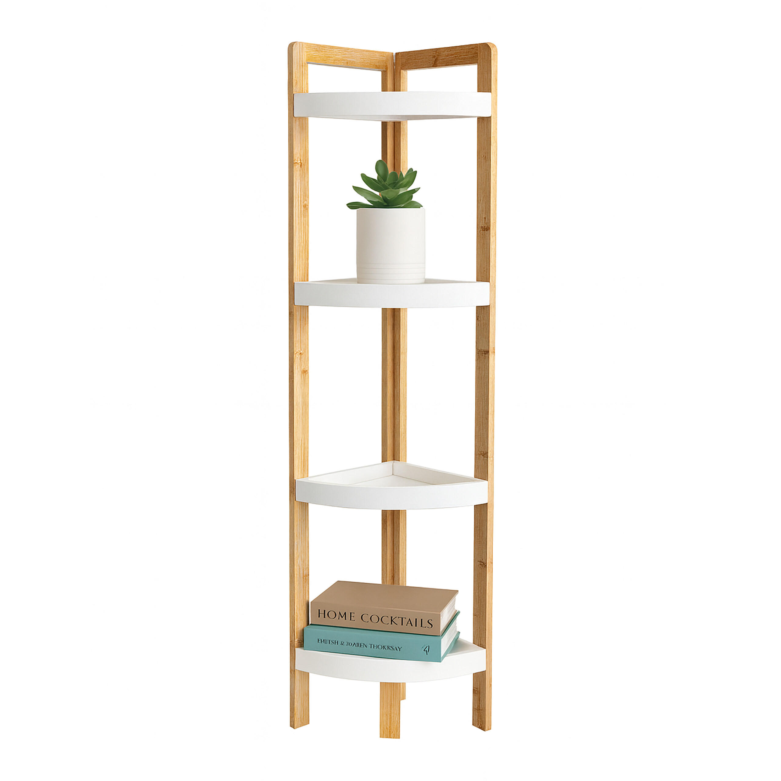 RAFT Natural alb de colt bambus 4 polite