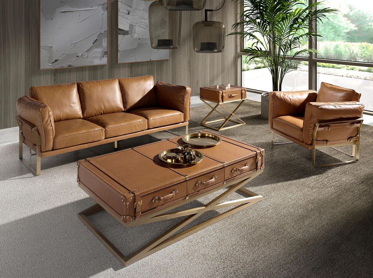 SESSEL Kamel Gold 97/88/82 - Braun, Leder (97/82/88cm) - ANGEL CERDA