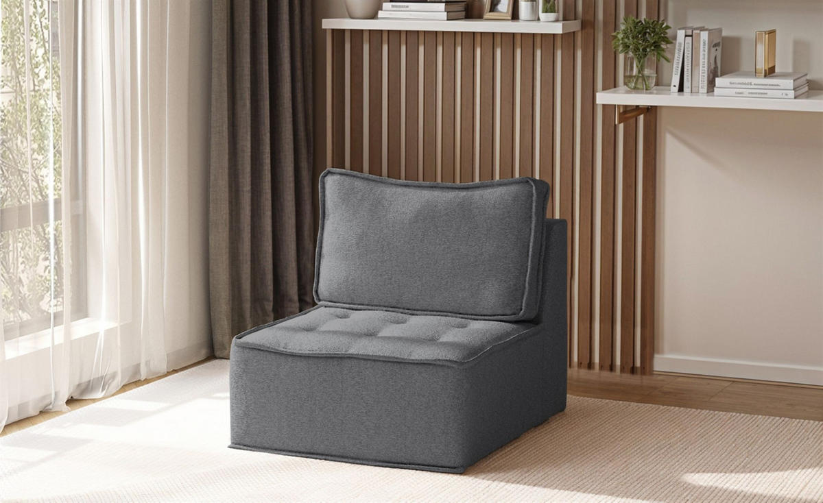 SESSEL Sande Xs In Alpine - Anthrazit, Holzwerkstoff/Textil (80/85/90cm) - Fun Möbel