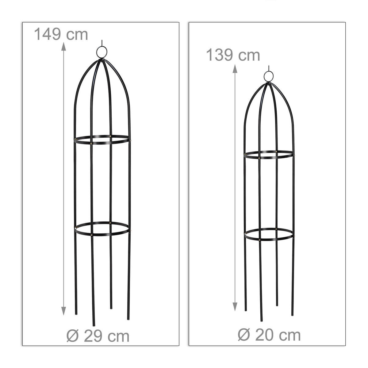 2XRANKTURM - Schwarz, Metall (29/149/29cm) - Relaxdays