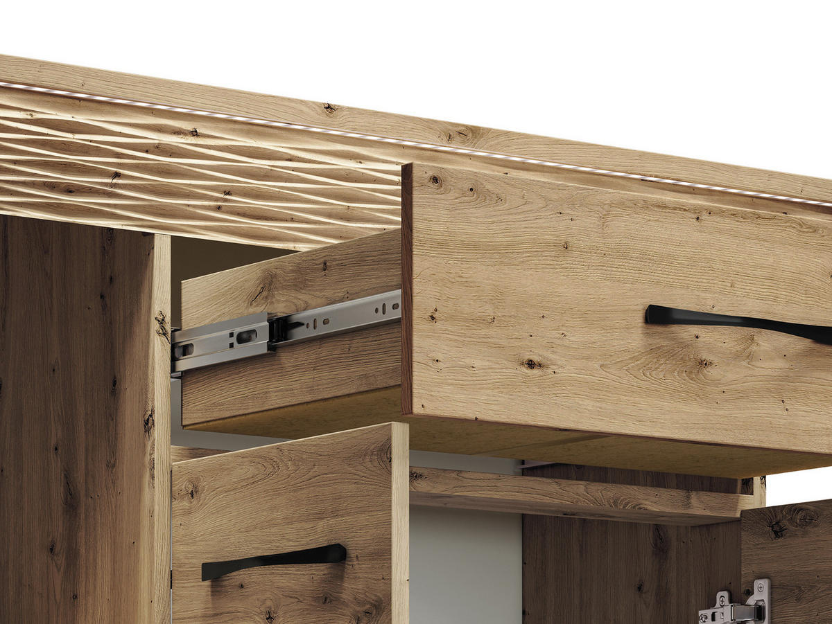 SIDEBOARD Artis Artisan Eiche, 165 / 40 / 94cm - Eiche Artisan/Braun, Holz/Holzwerkstoff (165/94/40cm) - Feldmann-Wohnen