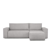 ECKSCHLAFSOFA-LINKS/RECHTS NAPI II in Pet Friendly Stoff, aschfahl - Hellgrau/Grau, Textil (262/148cm) - KONSIMO®