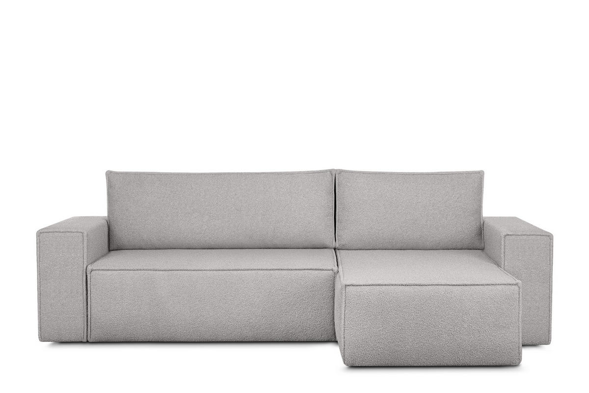 ECKSCHLAFSOFA-LINKS/RECHTS NAPI II in Pet Friendly Stoff, aschfahl - Hellgrau/Grau, Textil (262/148cm) - KONSIMO®